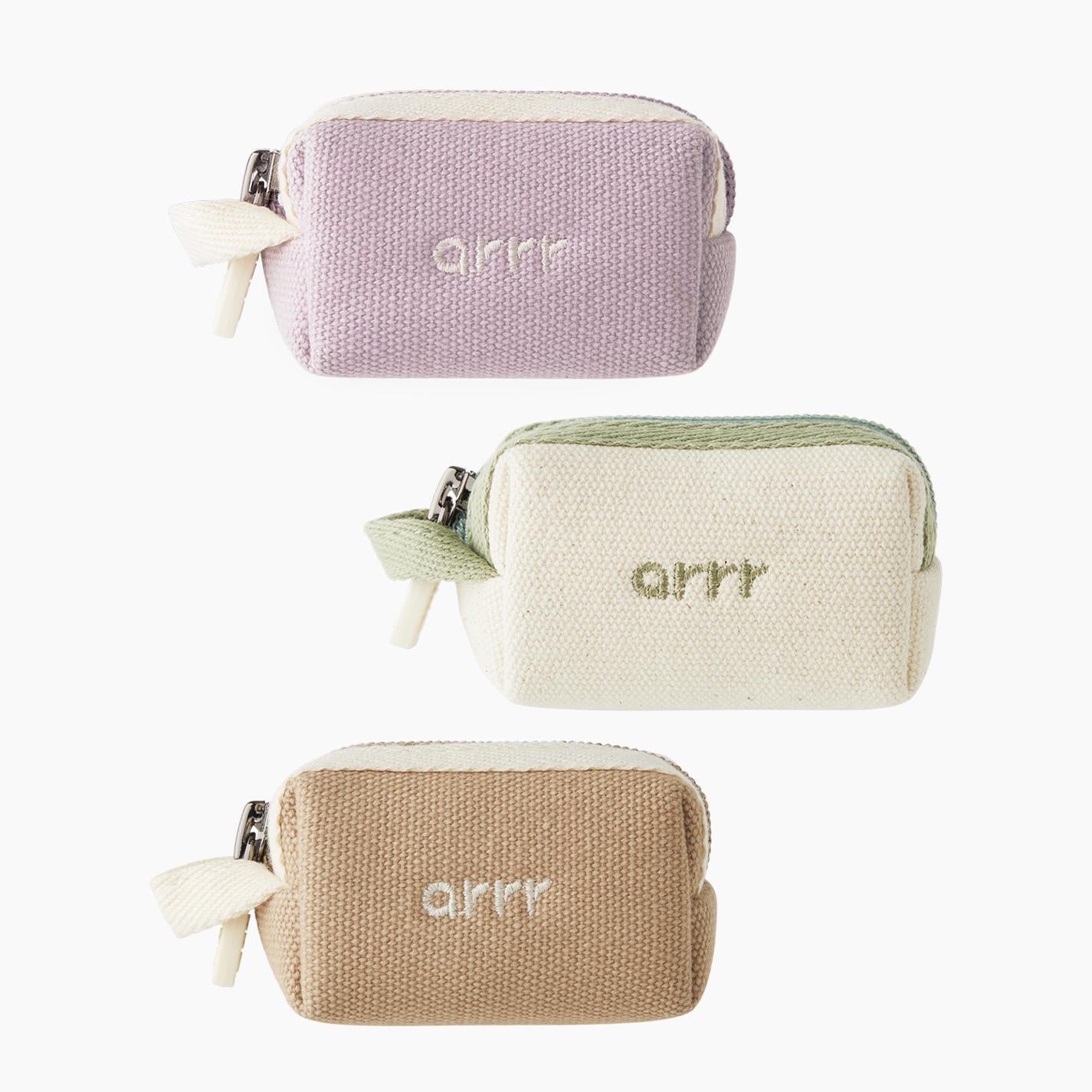 Poop bag holder (dog waste bag dispenser) with 3 colors: Lilly Lavender / Pale Khaki / Peanut Beige. Dog outdoor accessory.