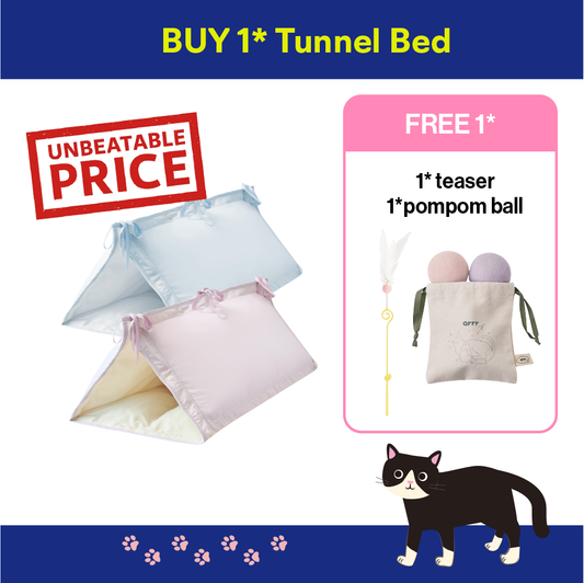 BUY Kimbap Tunnel Bed get a FREE Cat Teaser + Pompom Balls