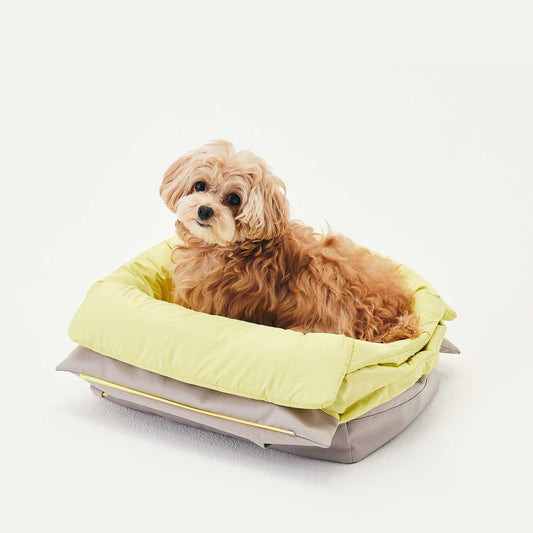 arrr Macaron Po-ong Bag (Pet Carrier) with dual use as an outgoing bag and portable cushion. Keep your pet safe and comfortable during outdoor activities. In Moon Grey colour. 