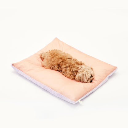 Arrr double-sided pet sleeping cushion in Lavender colour. One side features cool material, while the other side is made of soft warm material.