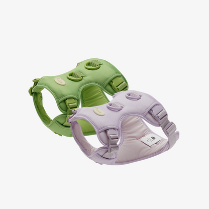arrr Adjustable dog chest harness in green and lavender colour, made of EVA material, which is super light, soft, and shock-absorbing!